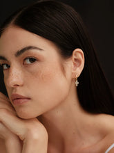 S925 Sterling Silver Star & Cross Hoop Earrings